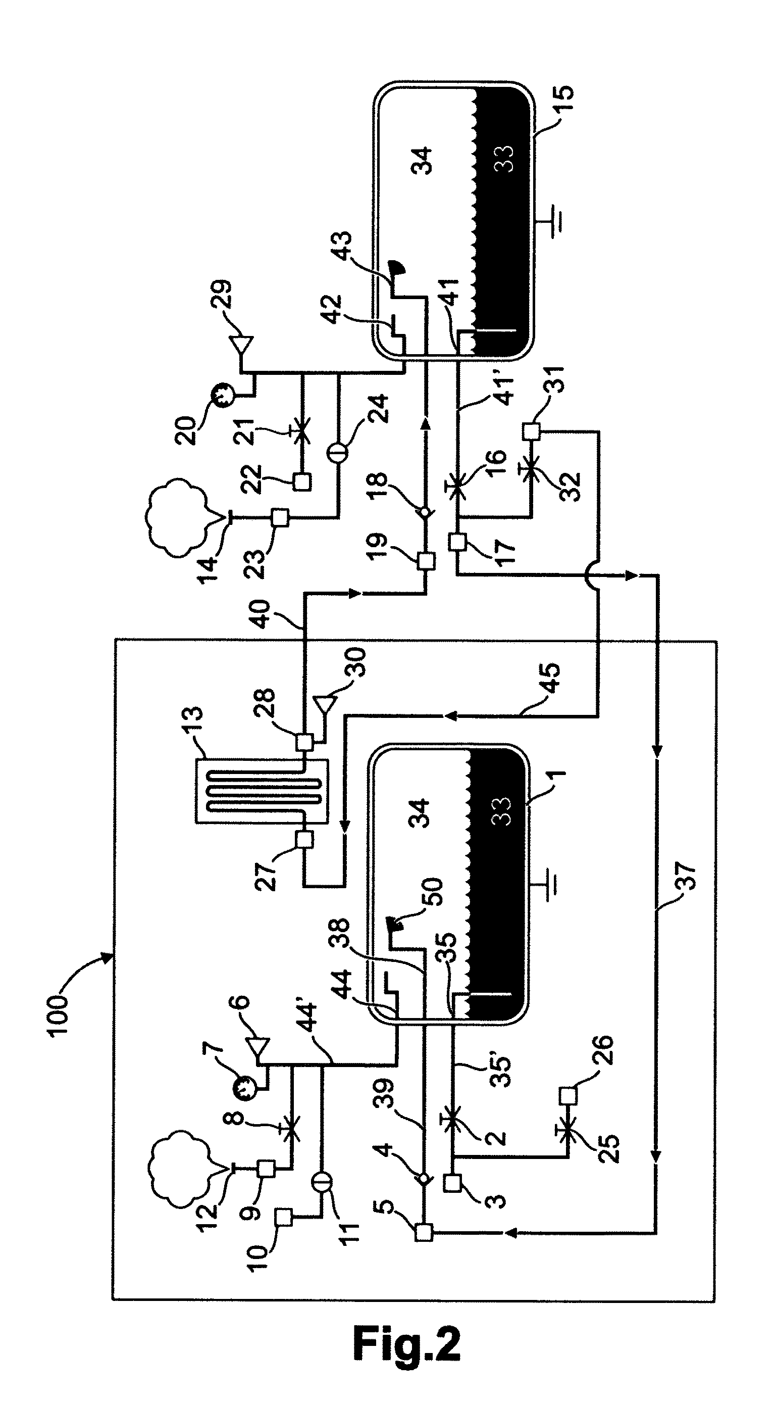 System for draining and refilling cryogenic fuel in a vehicle tank
