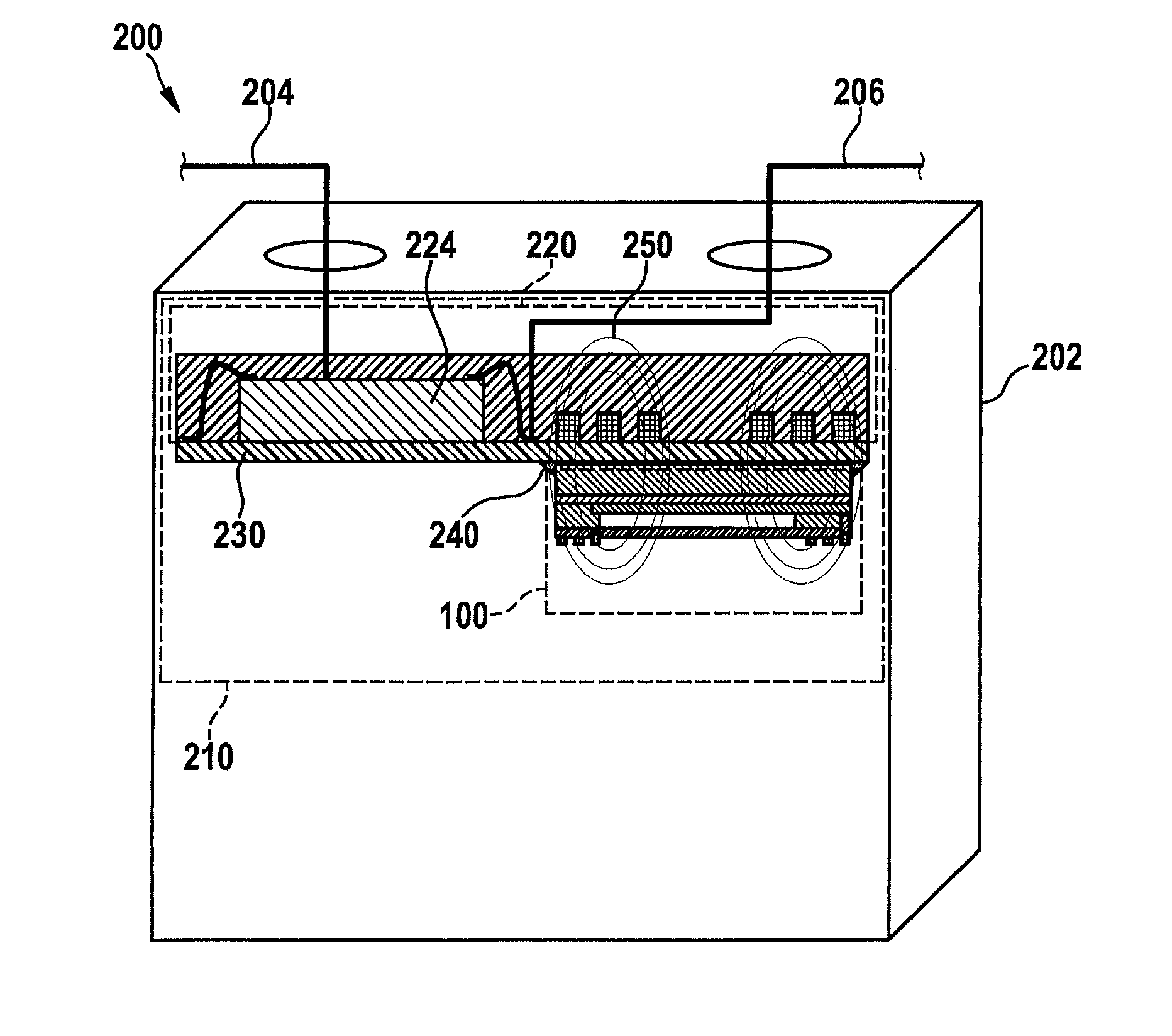 Sensor apparatus for a battery cell of an electrical energy store, battery cell, method for producing said cell and method for transmitting sensor data inside said cell