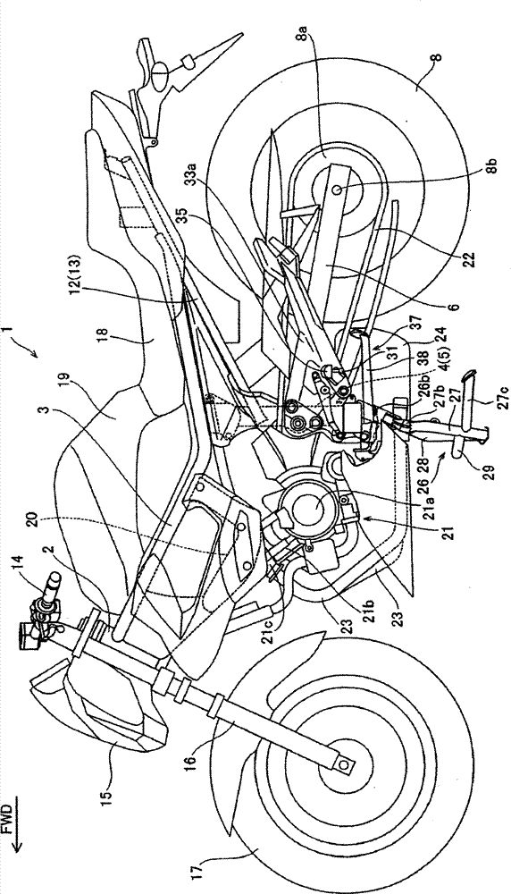 Two-wheeled motor vehicle