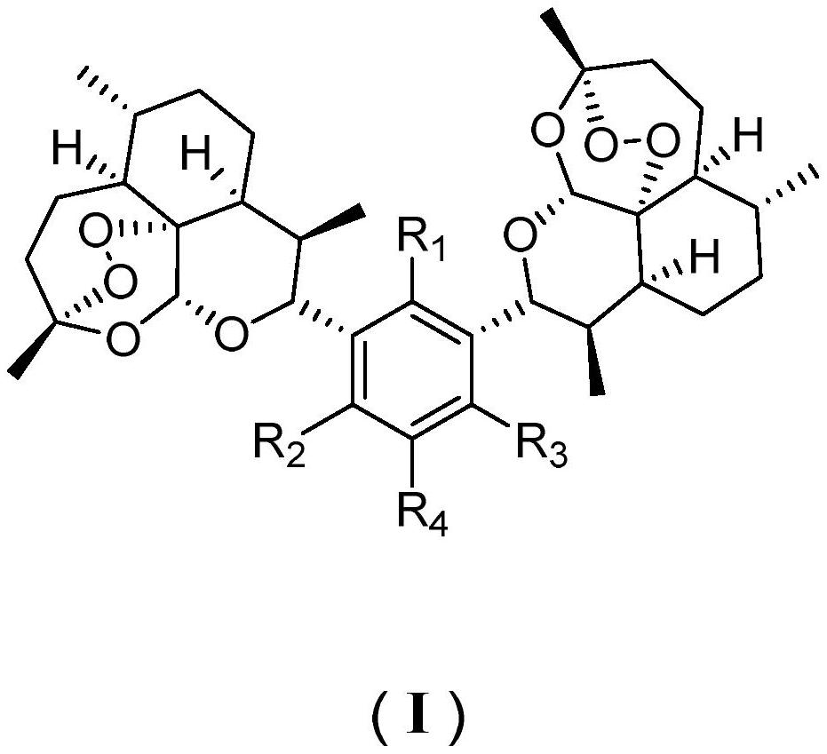Preparation and application of bis-(10-deoxydihydroartemisinin)-phloroglucinol derivative