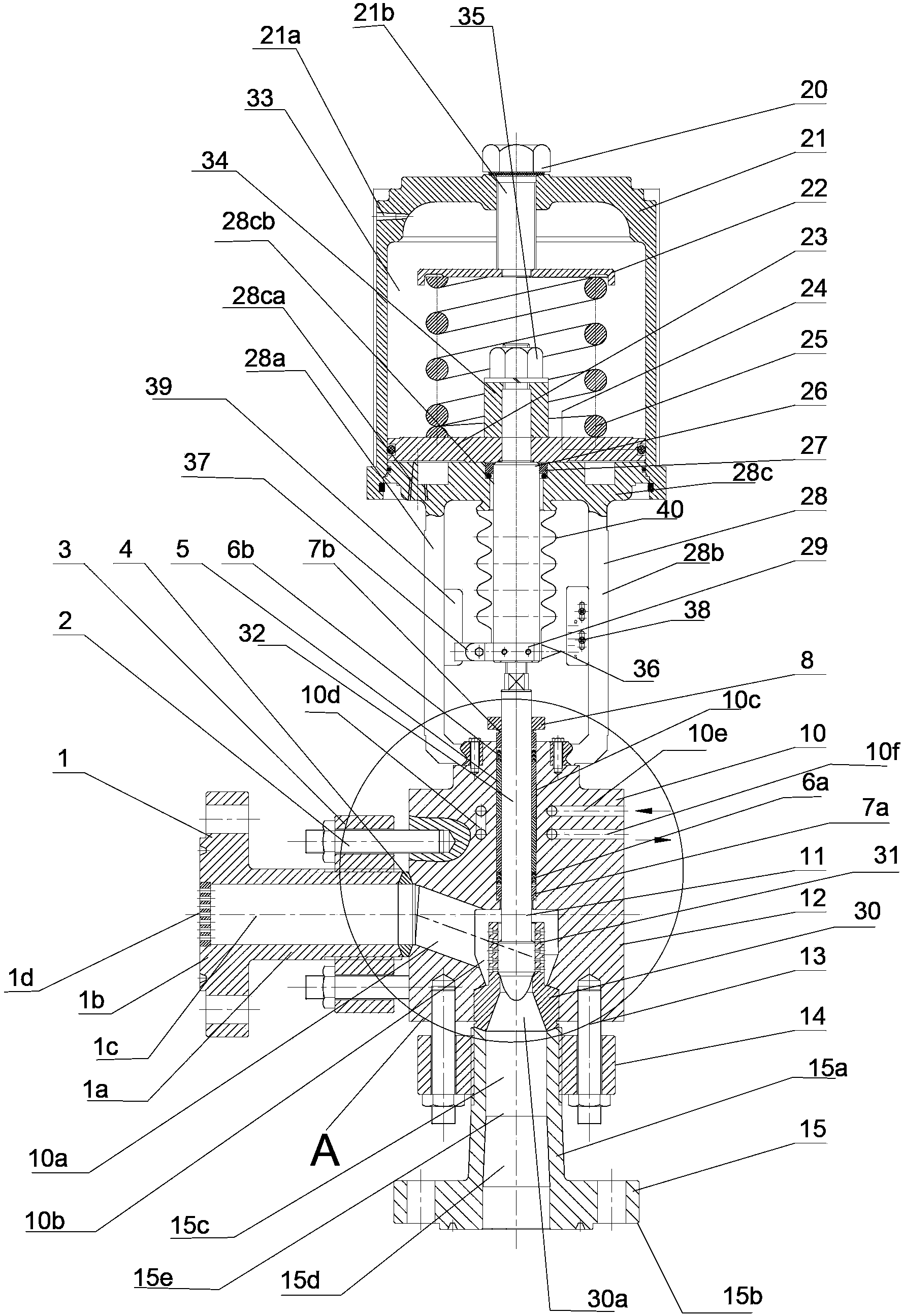 Pneumatic high pressure regulating valve