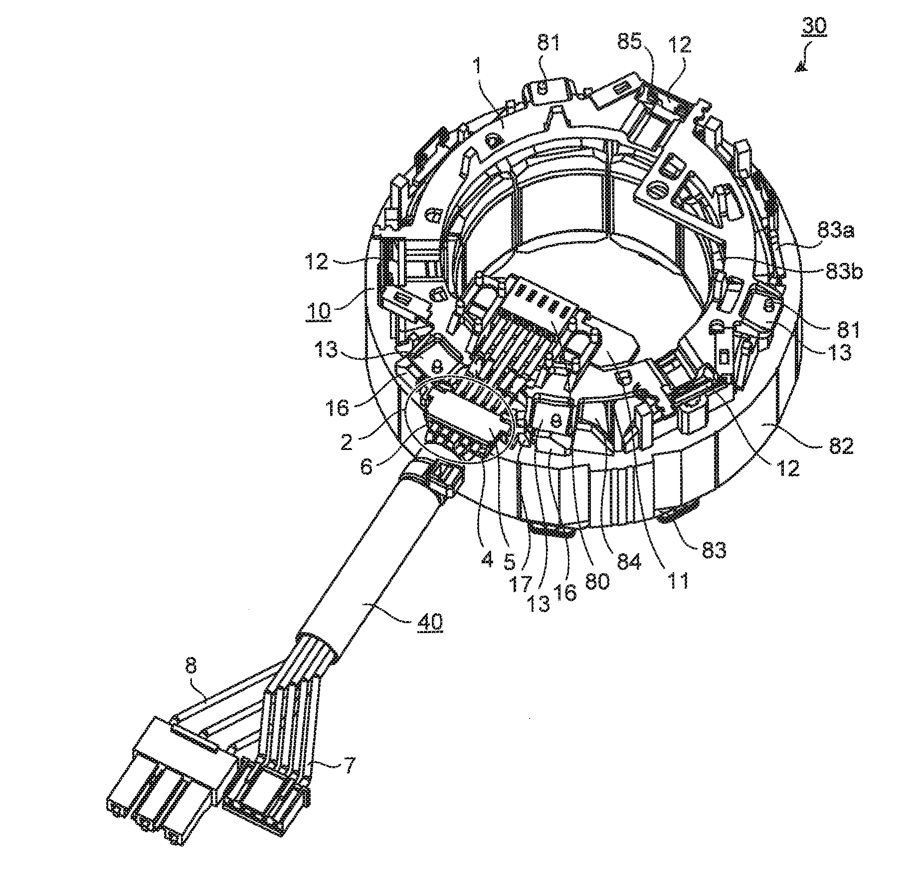 Molded stator, molded electric motor, and air conditioner