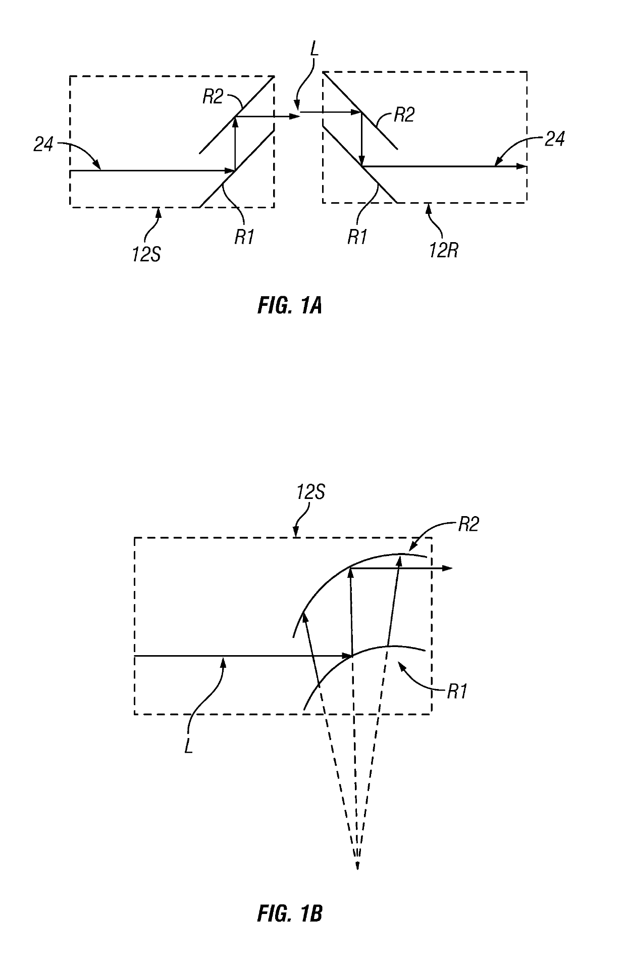 Optical fiber connector ferrule assembly having dual reflective surfaces for beam expansion and expanded beam connector incorporating same