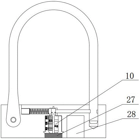 Combination of antitheft padlock and key