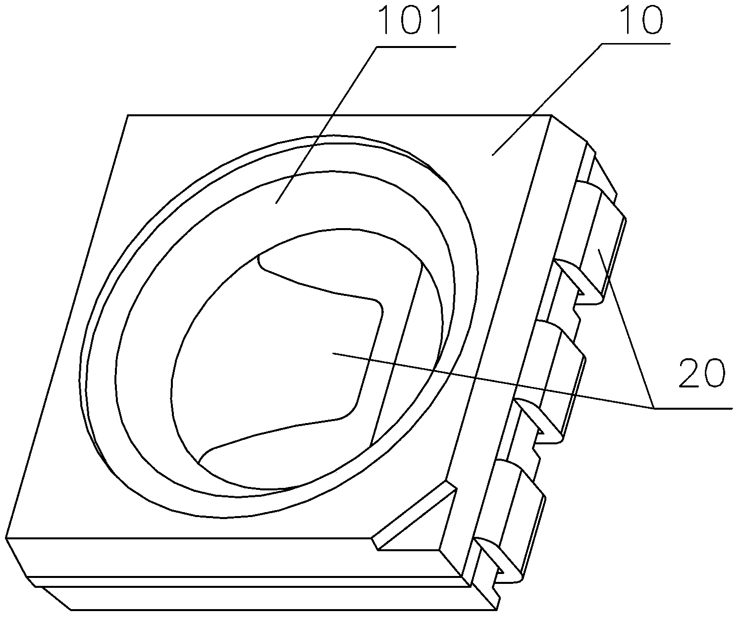 LED single crystal cup-in-cup support