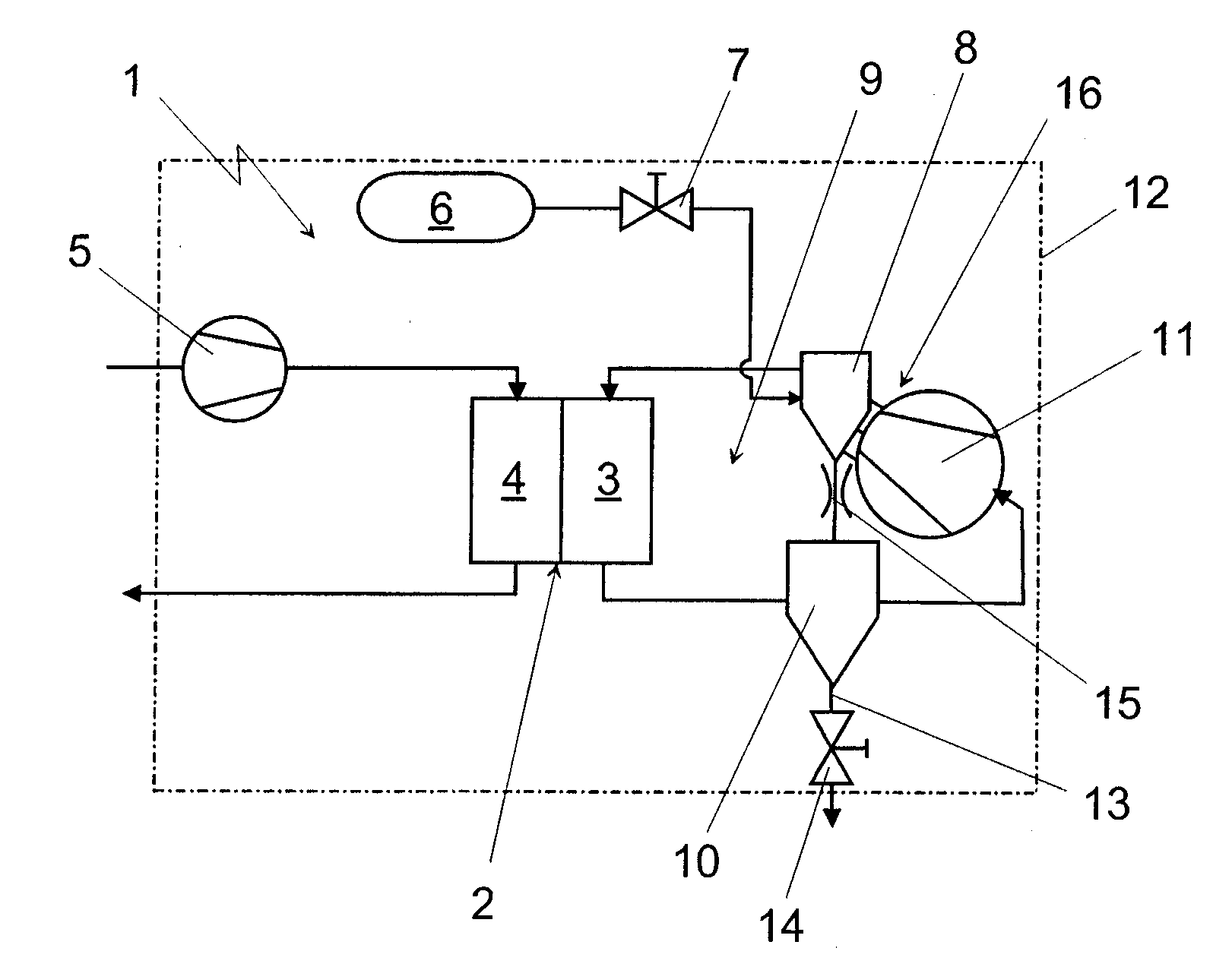 Fuel Cell System Having a Fluid Separator in the Anode Circuit