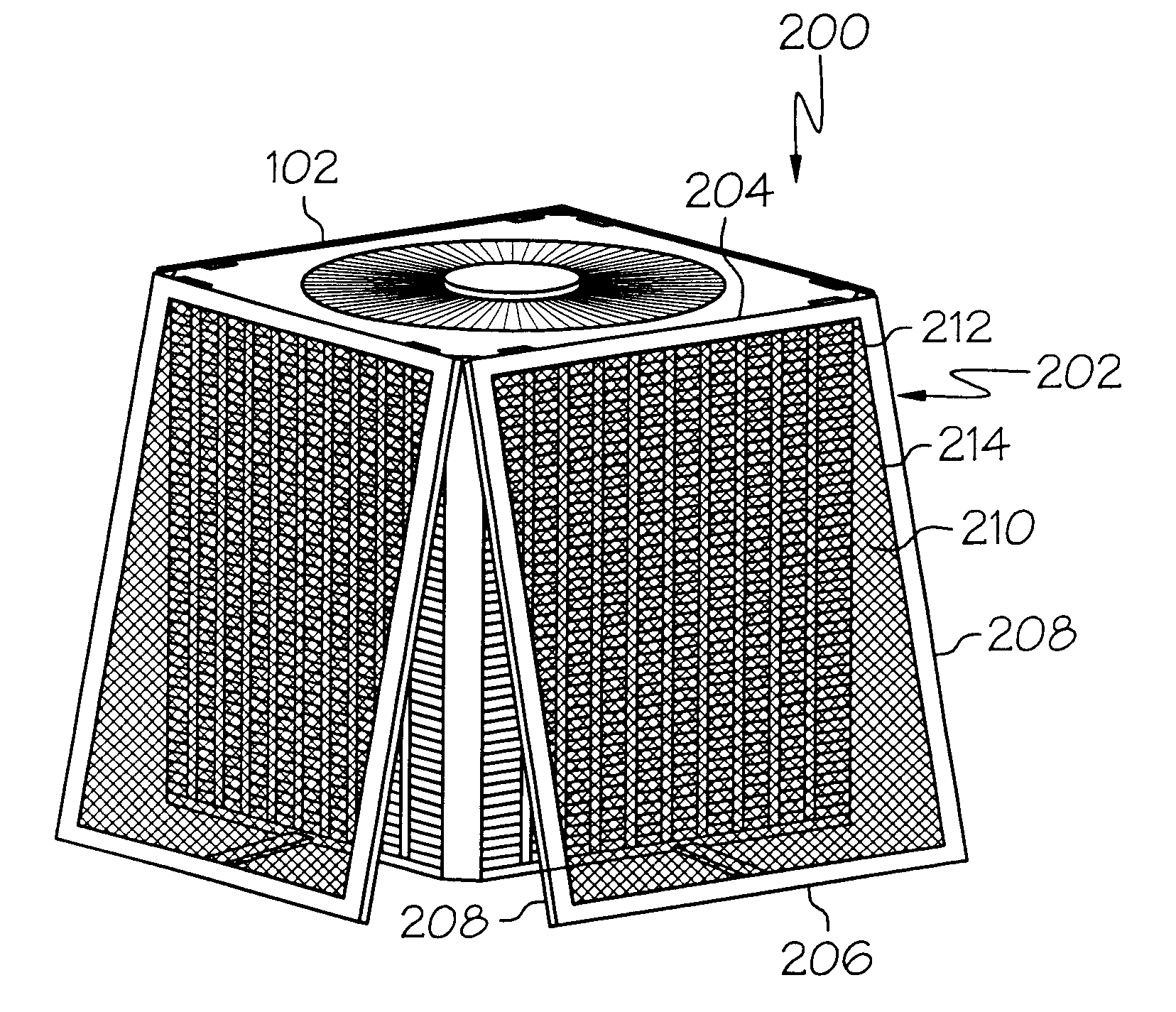 System for shading air conditioning units and method for installing the same
