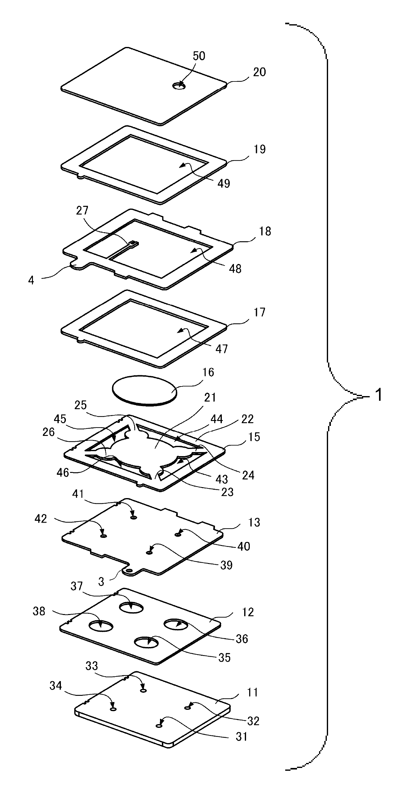 Fluid control device and pump