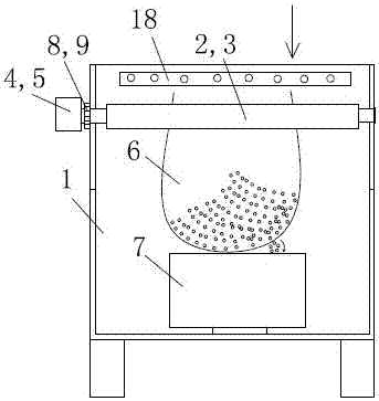 Small particle material squeezing material-unloading machine