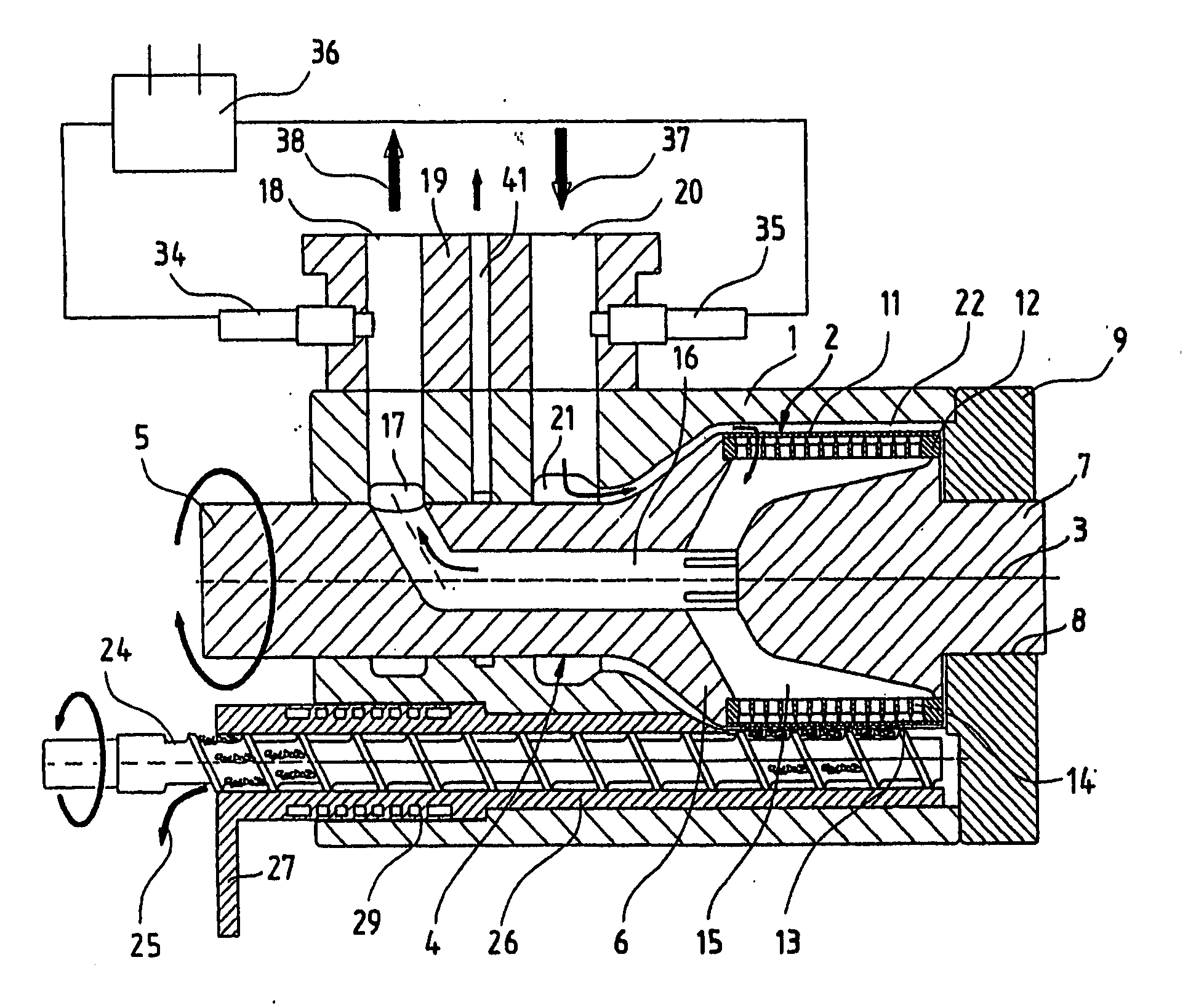 Device for continuous filtration of material blends