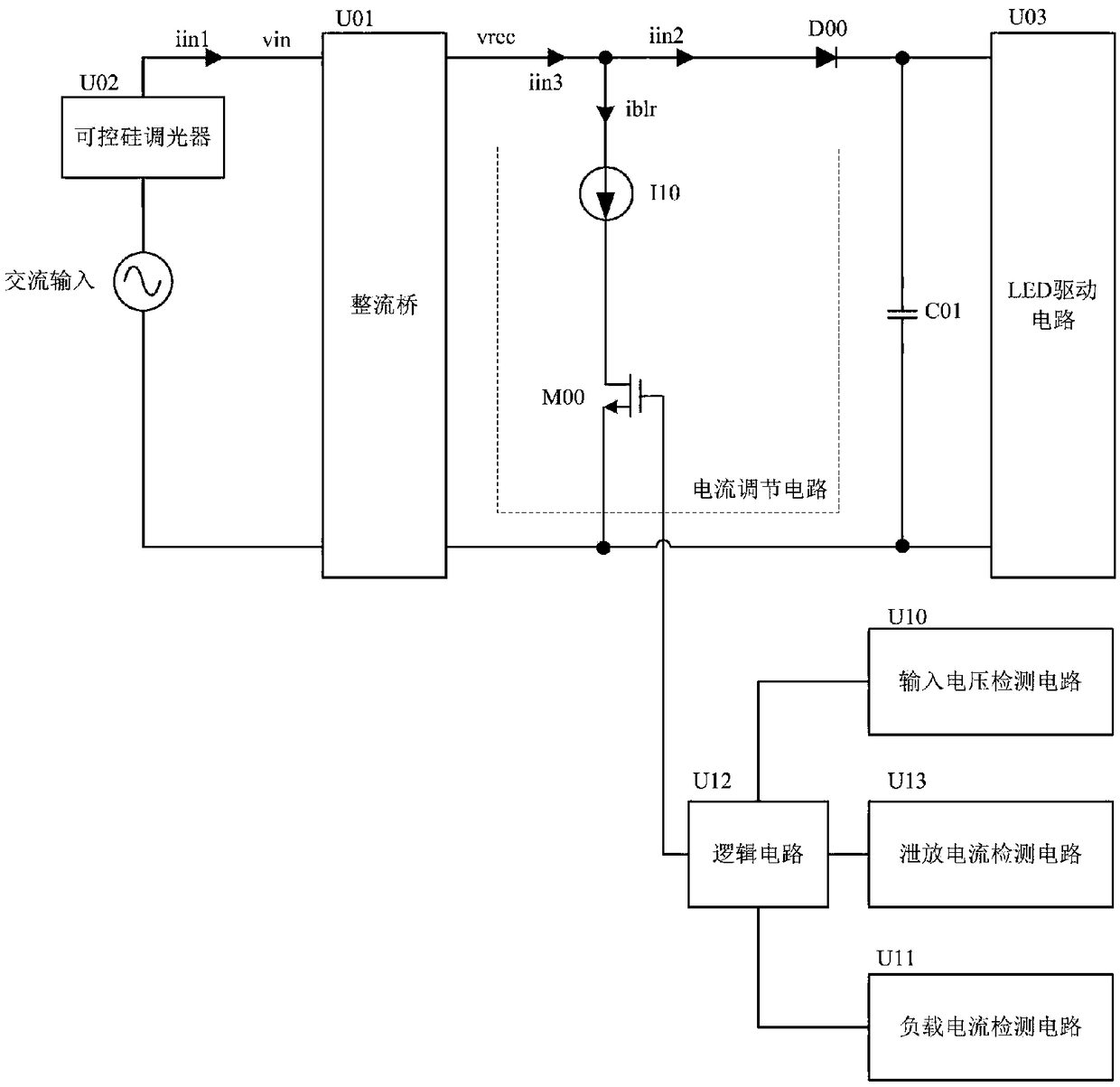 Discharge circuit, discharge current control method and led control circuit