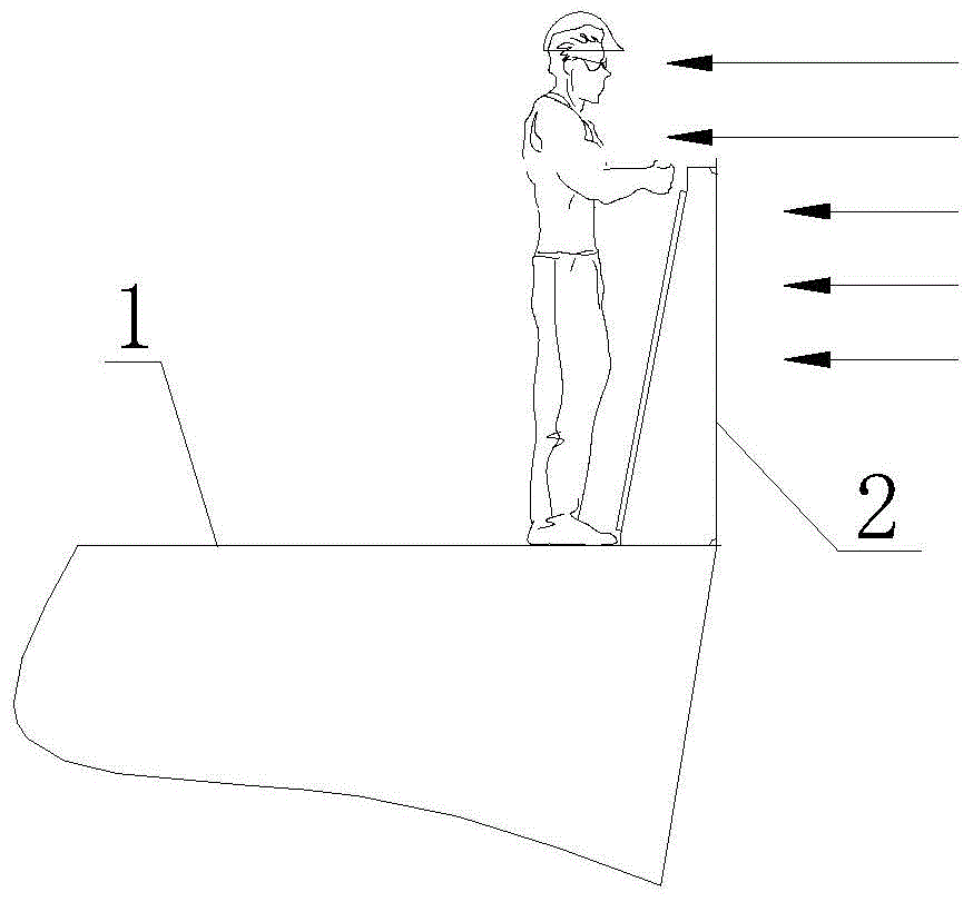 Wind shielding bulwark structure for ship observation platform