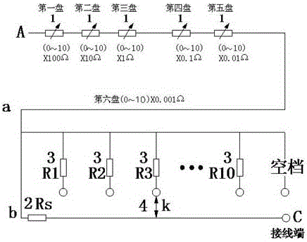 Rotary decimal fine-tuning resistance box