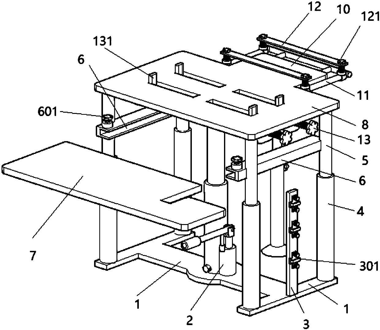 Vertical worktable frame for hydraulic-structure computer station