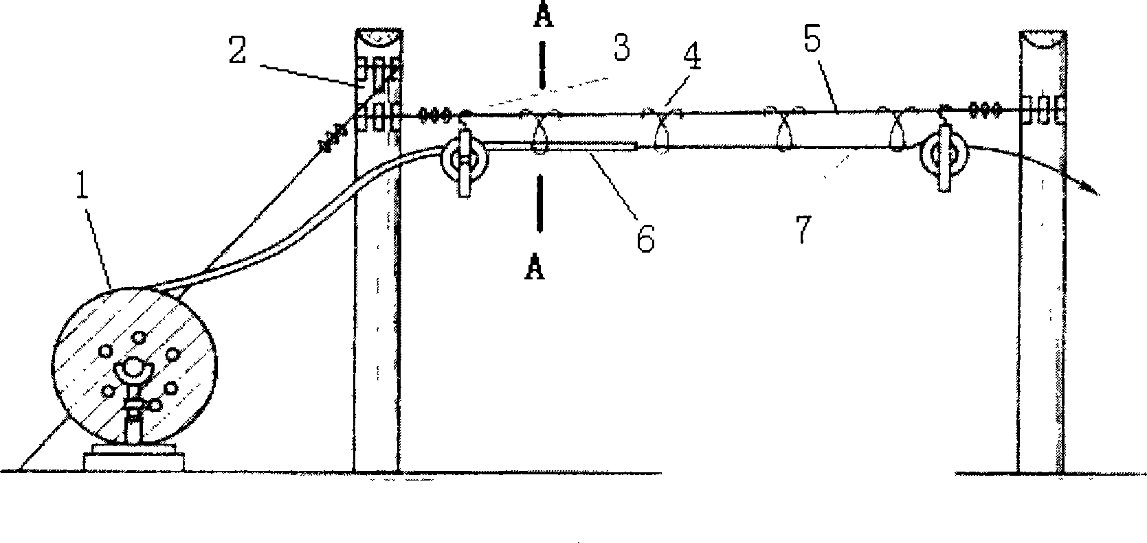 Construction method of aerial micro-pipes