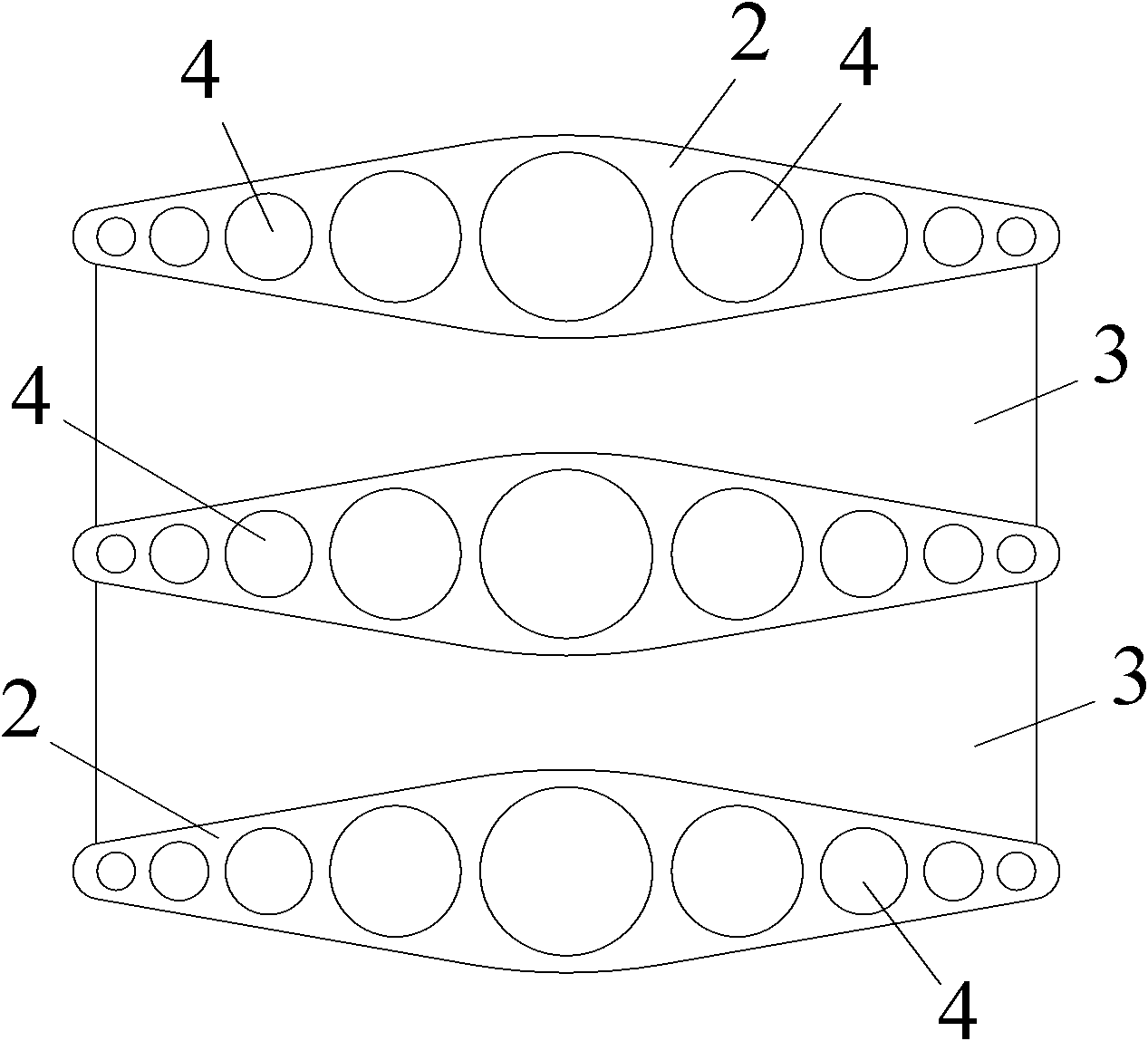 Flat pipe and fin structures of parallel flow heat exchanger