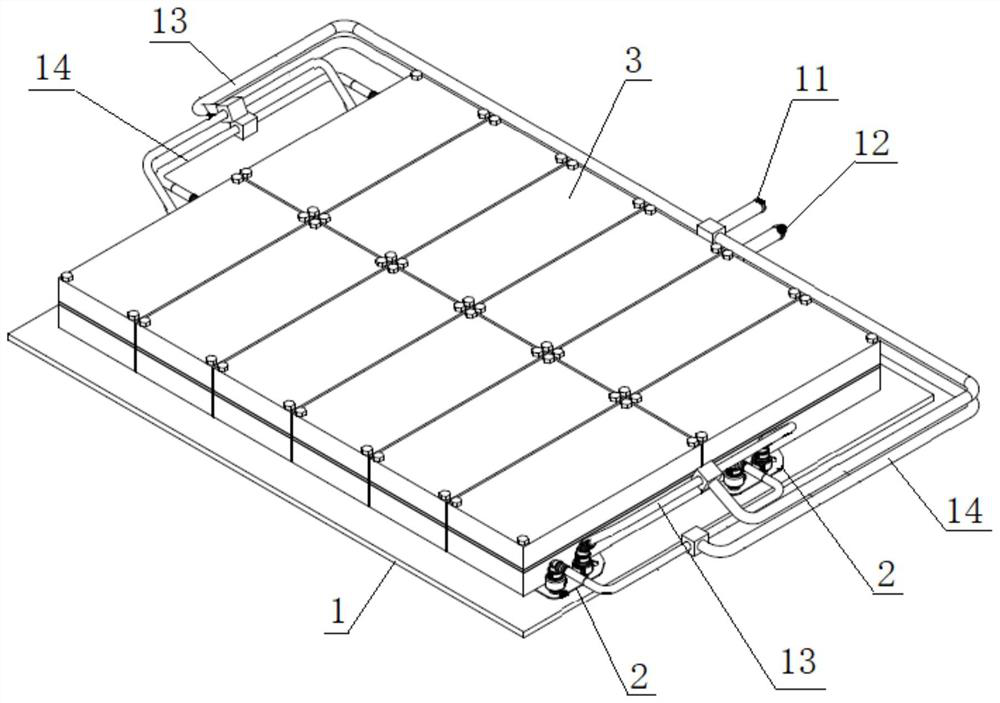 Power battery liquid cooling system performance testing device and testing method thereof