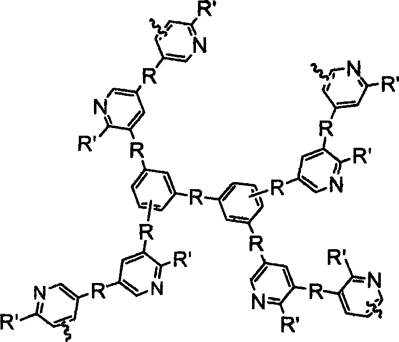Hyperbranched polyaromatic hydrocarbon containing pyridine rings and method for producing the same