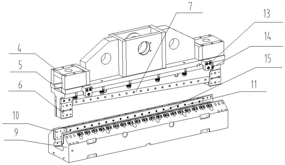 Double-blade shear device of steel rolling line strip steel abutted seam laser welding machine