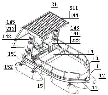 A flat-bottom solar electric boat