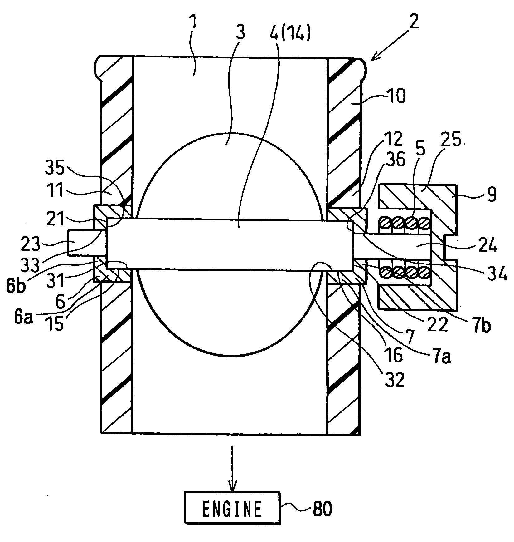 Throttle apparatus having axial displacement restricting structure