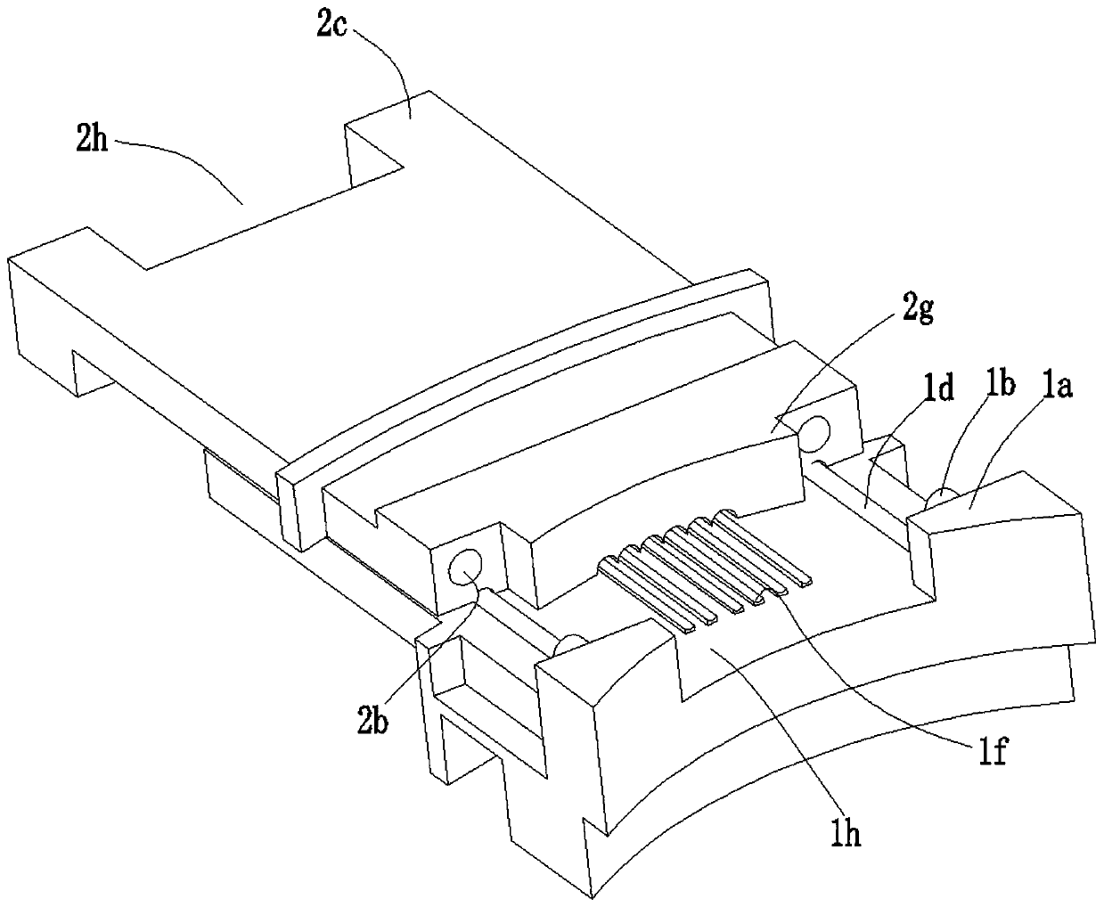 Push-close type outgoing line clamp for motor and electric appliance adopting same