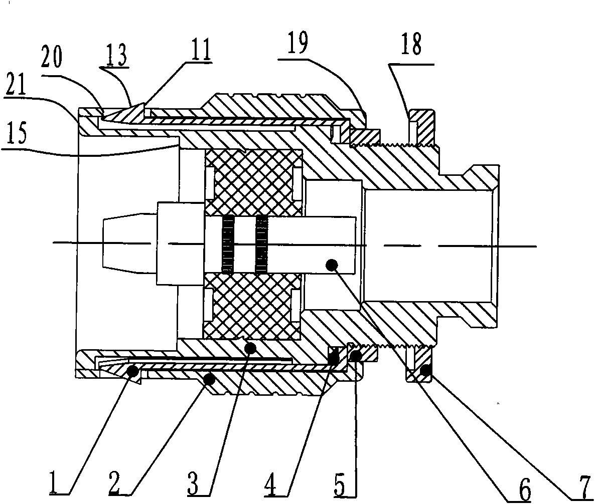 High-power radio frequency connector provided with fast locking and separation mechanism