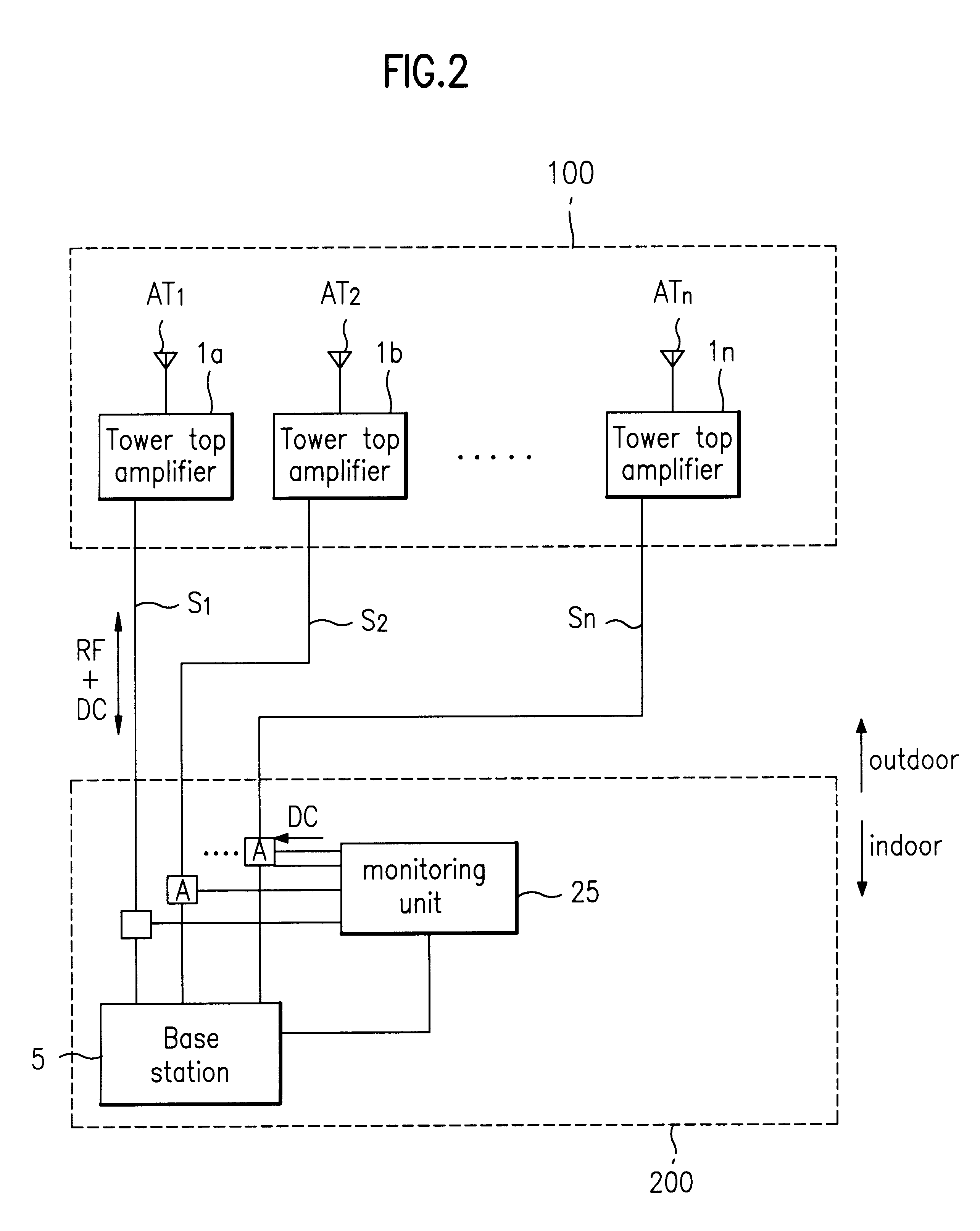 System for sensing operating state of tower top amplifier for mobile communication system and method of sensing the same