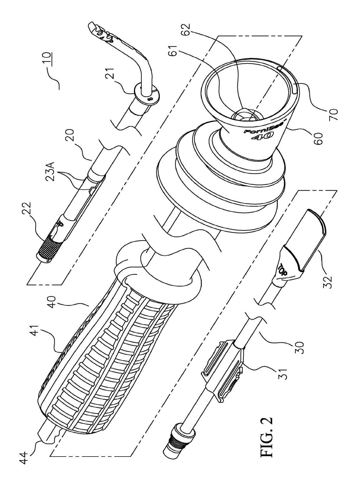 Ergonomic, lighted uterine manipulator with cautery