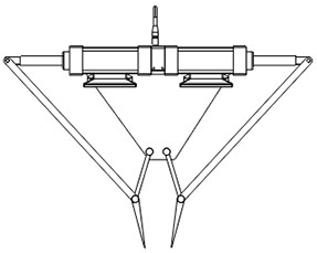 Vision-based double-cylinder driving type pot seedling transplanting and clamping device