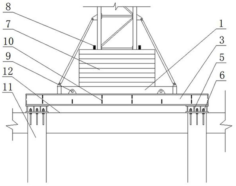 Assembled pressurized tower crane foundation structure