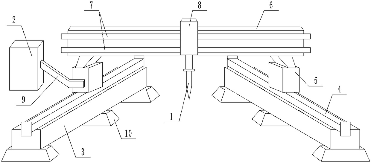 Gantry type laser processing cutting device