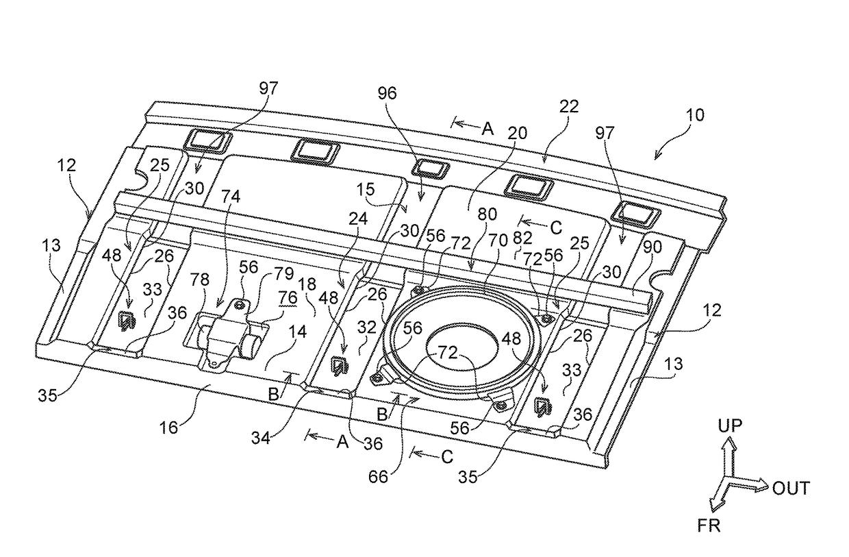 Vehicle upper back panel structure