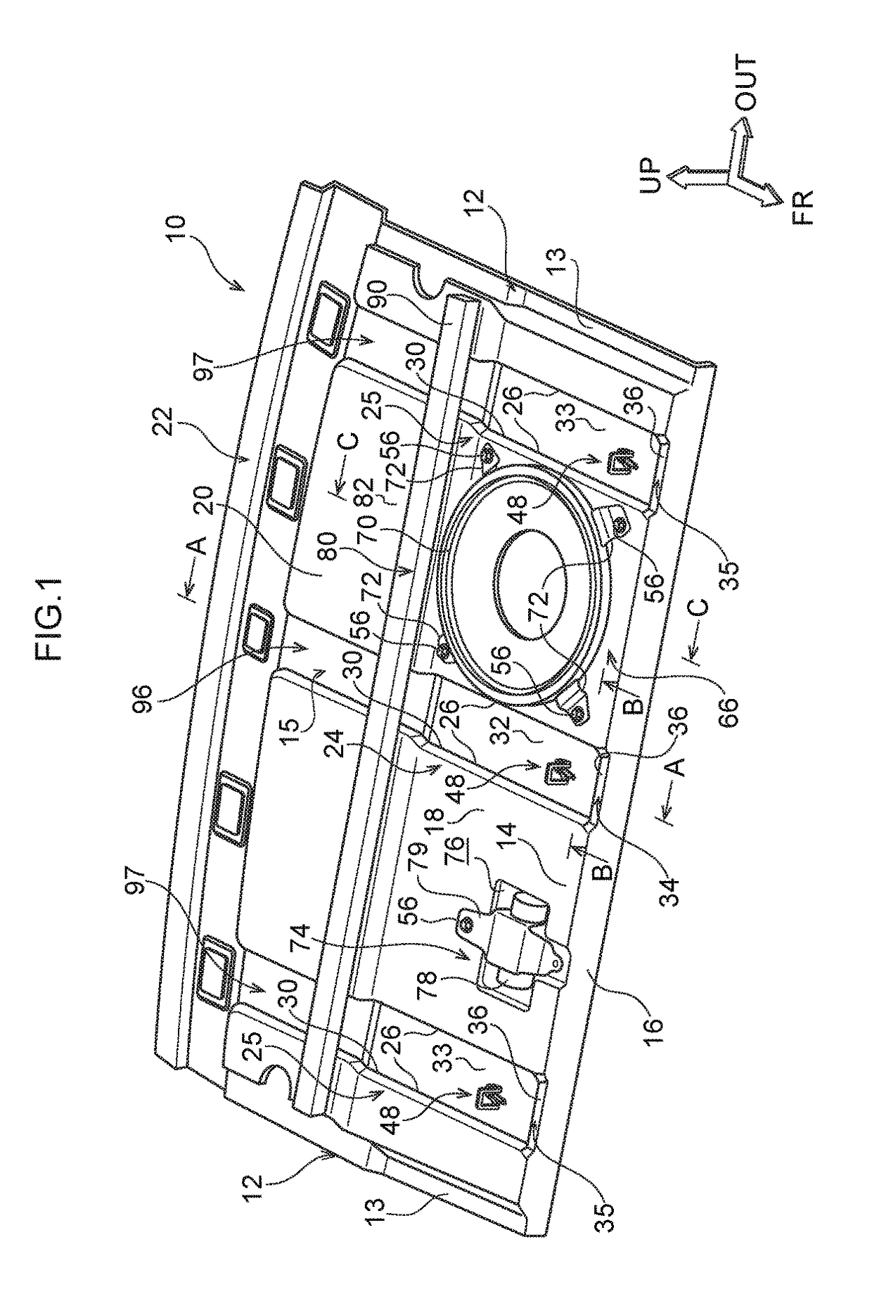 Vehicle upper back panel structure