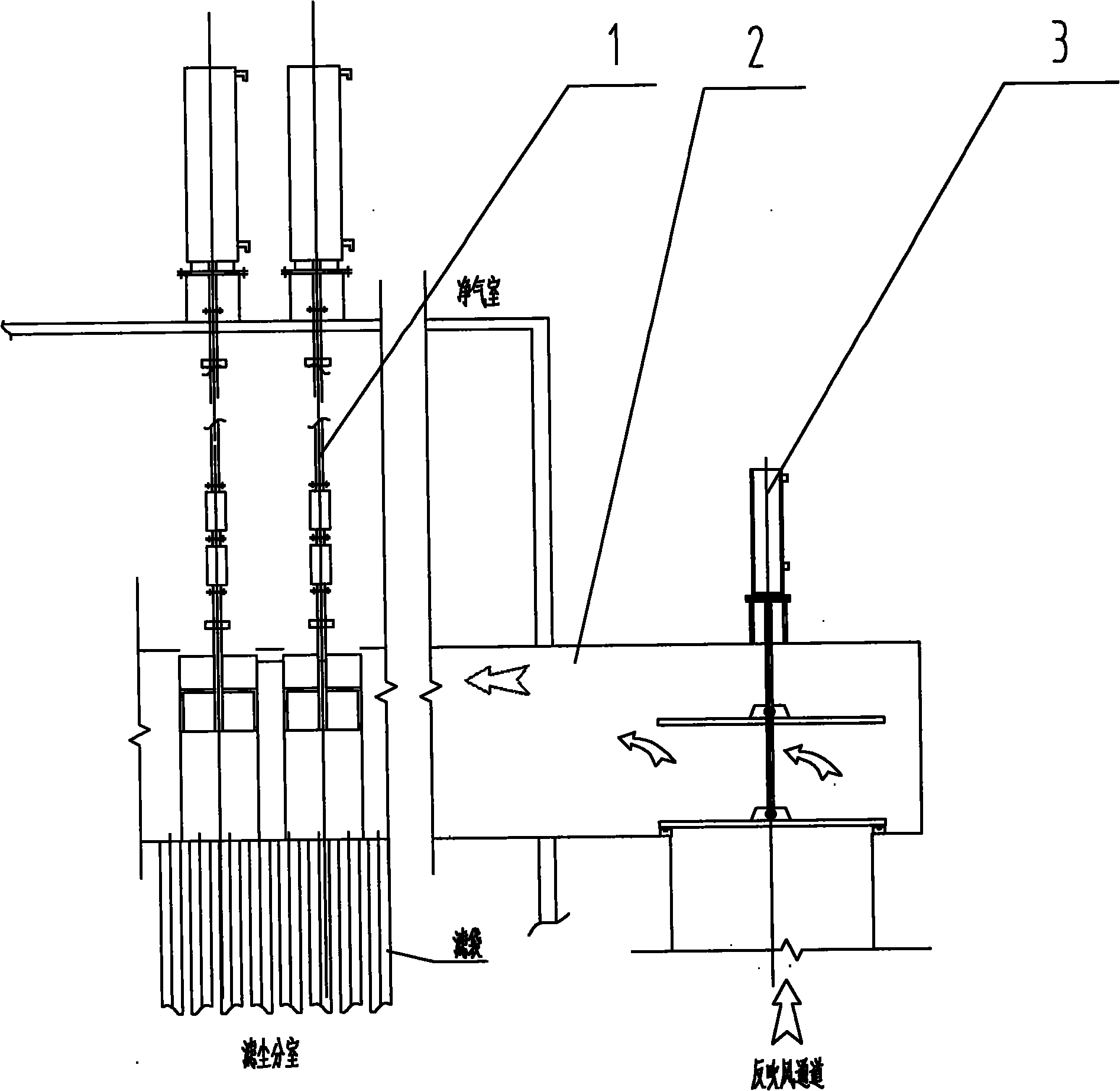 Instantaneous-blowing deashing unit and control method thereof for chamber blowback bag filter