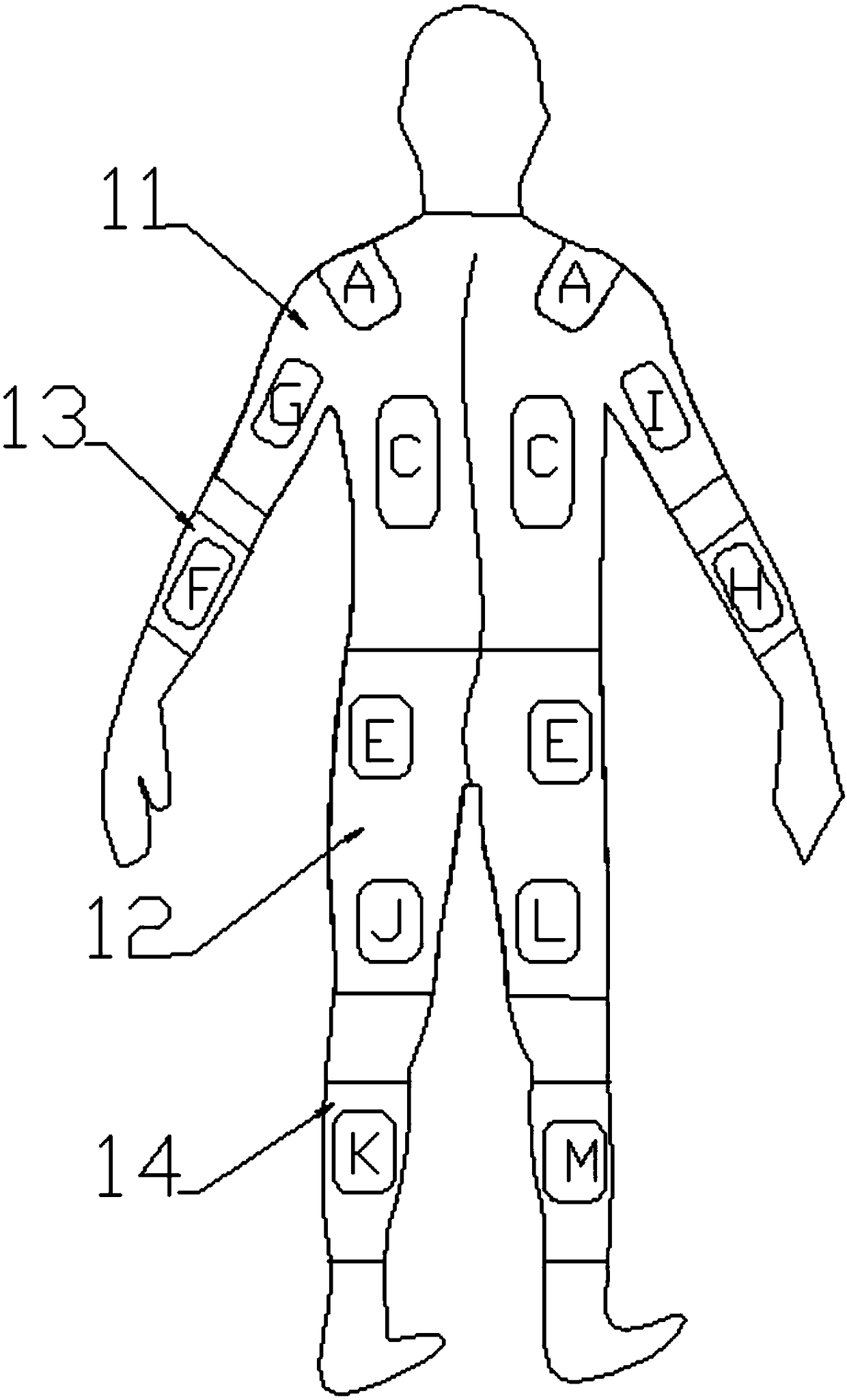 Training garment and a training method thereof, which simulate human weight bearing through biological electric current