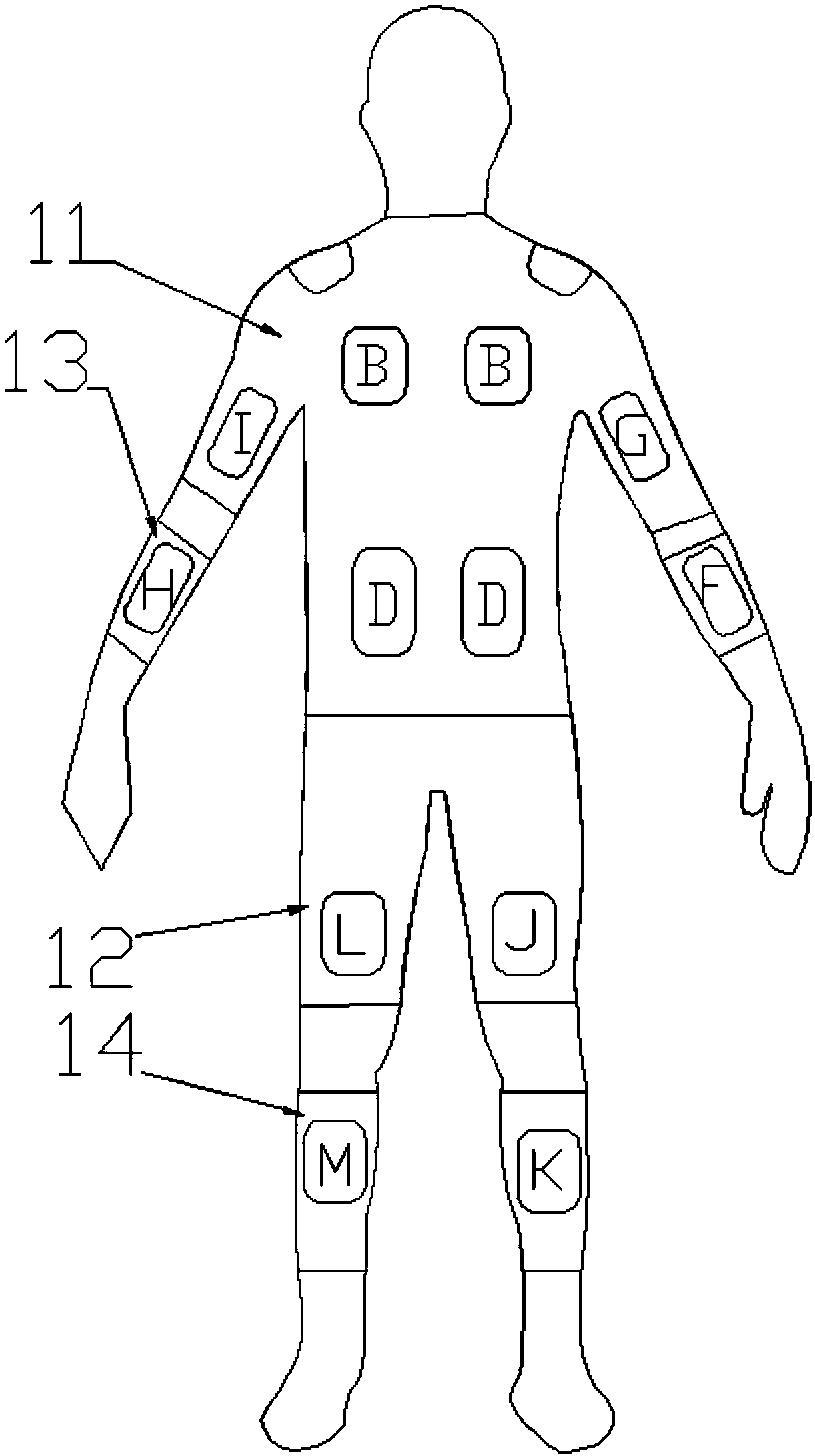 Training garment and a training method thereof, which simulate human weight bearing through biological electric current