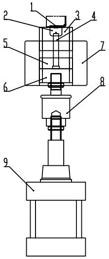 A pneumatic in-mold riveting device