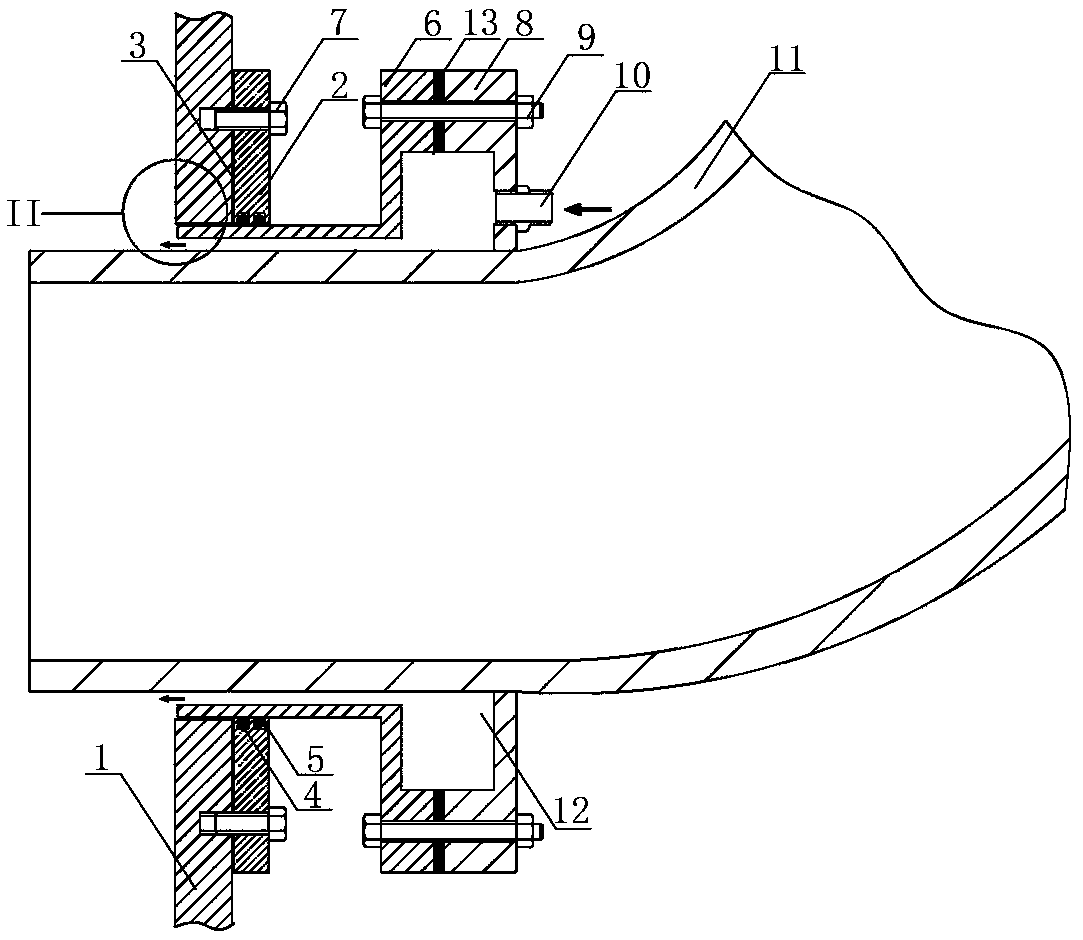 Feed sealing device, sealing system and installation method of wet ball mill