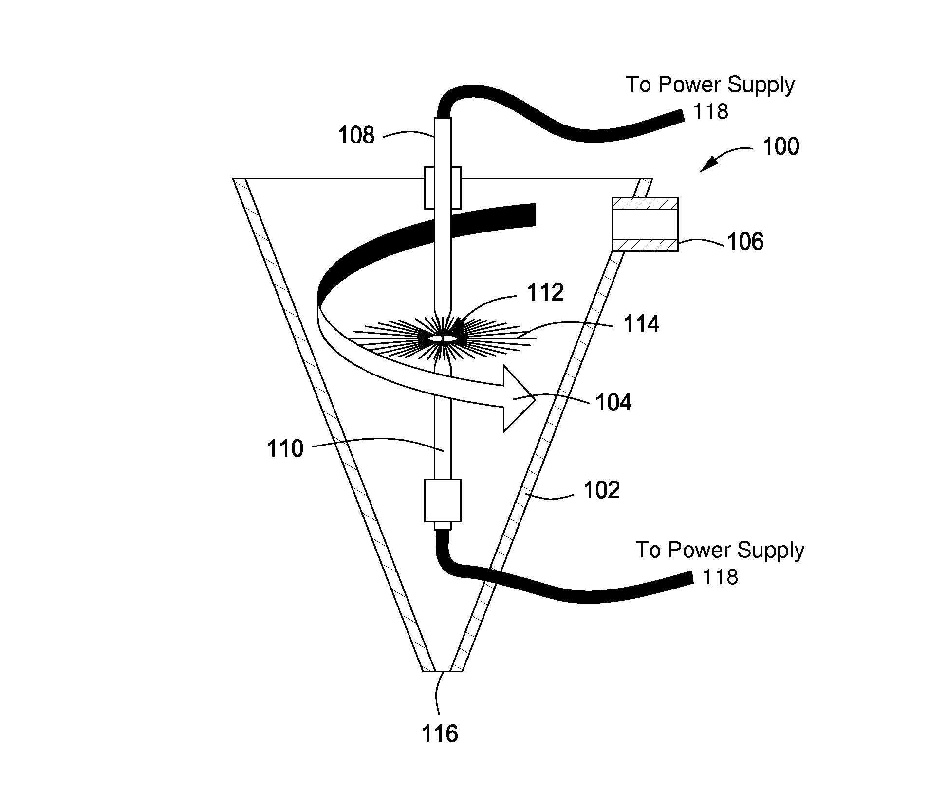 System for treating a substance with wave energy from an electrical arc and a second source