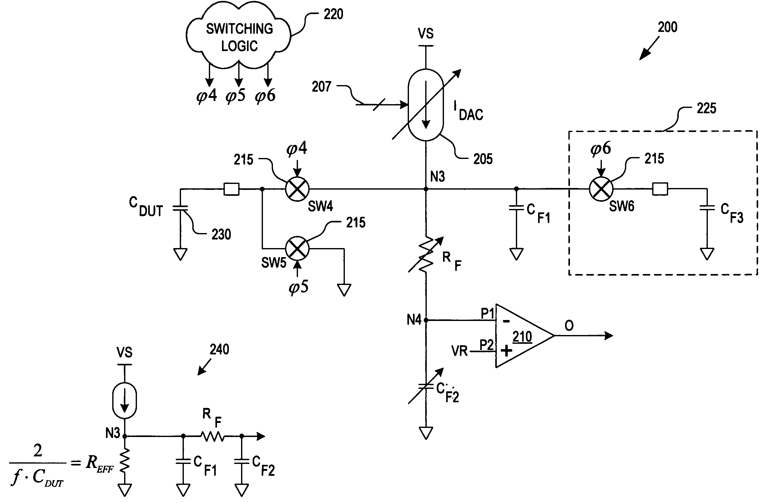 Successive approximate capacitance measurement circuit