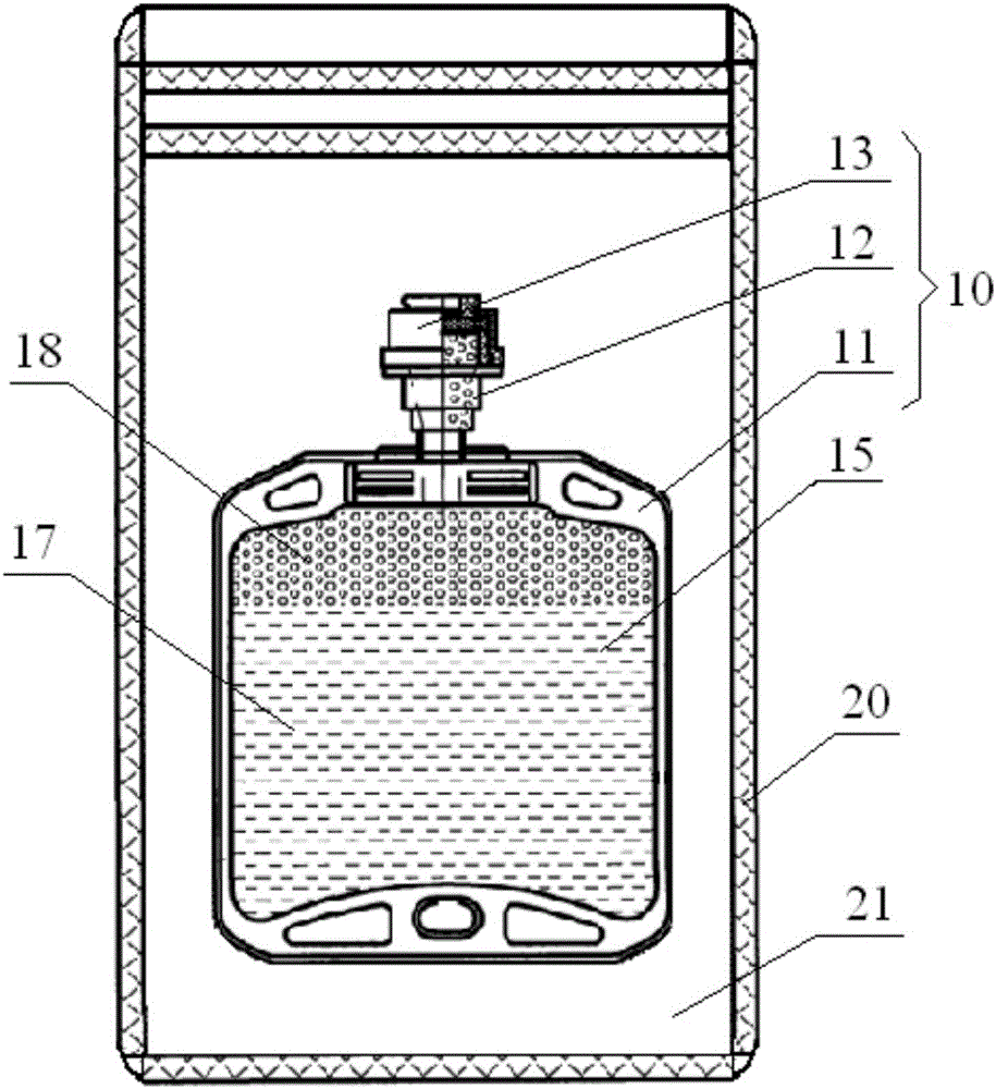 Soft bag infusion packaging system with high barrier property to gas and manufacturing method thereof