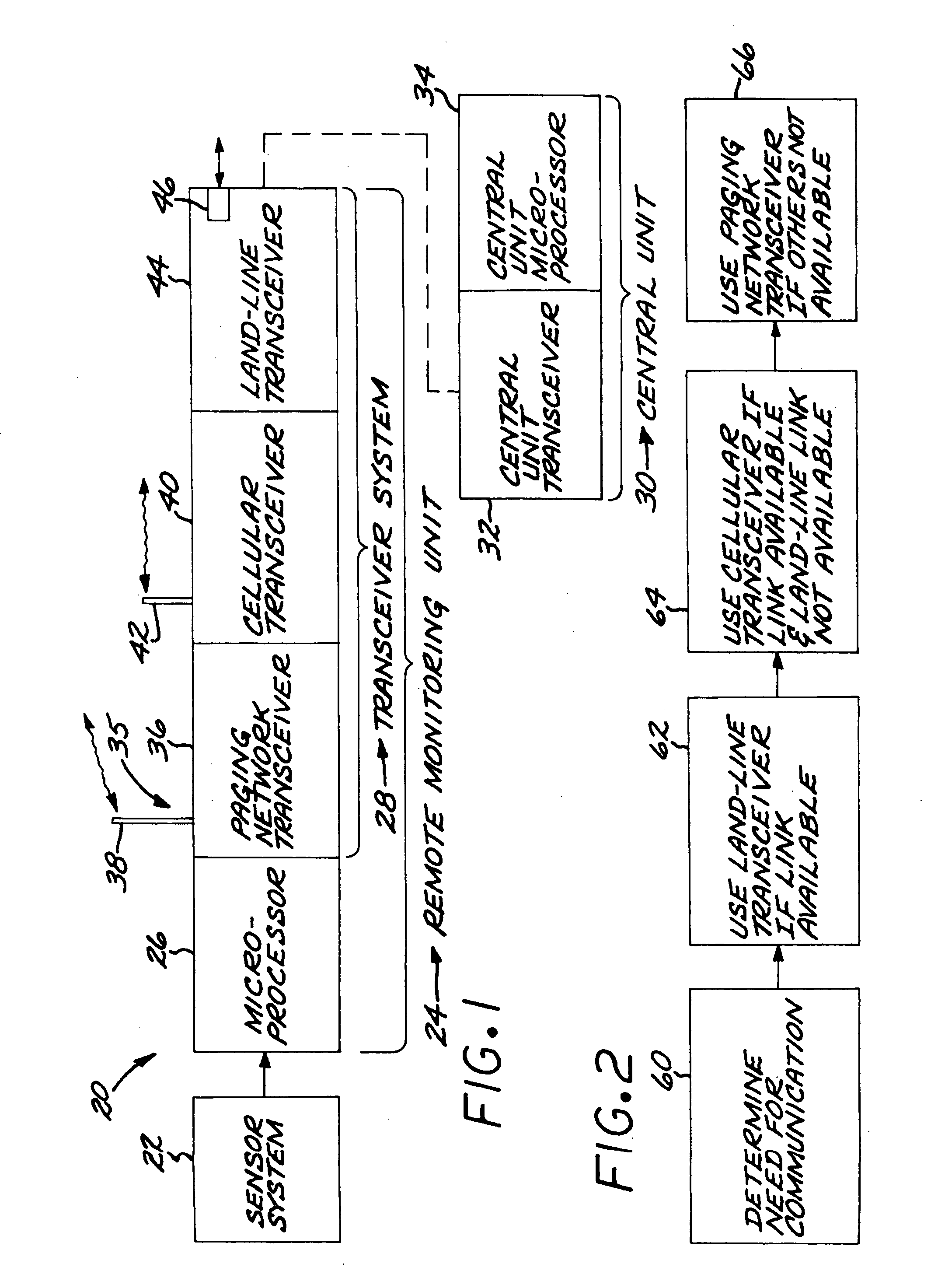 Medical monitoring system having multiple communications channels