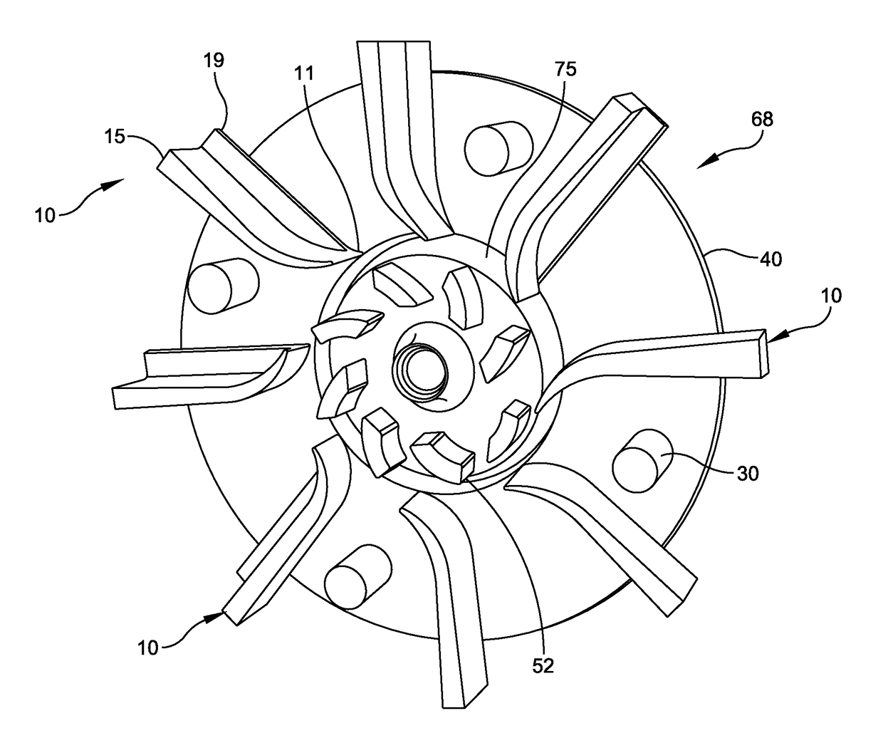 Blade for centrifugal blast wheel machine and method of maintaining a centrifugal blast wheel machine