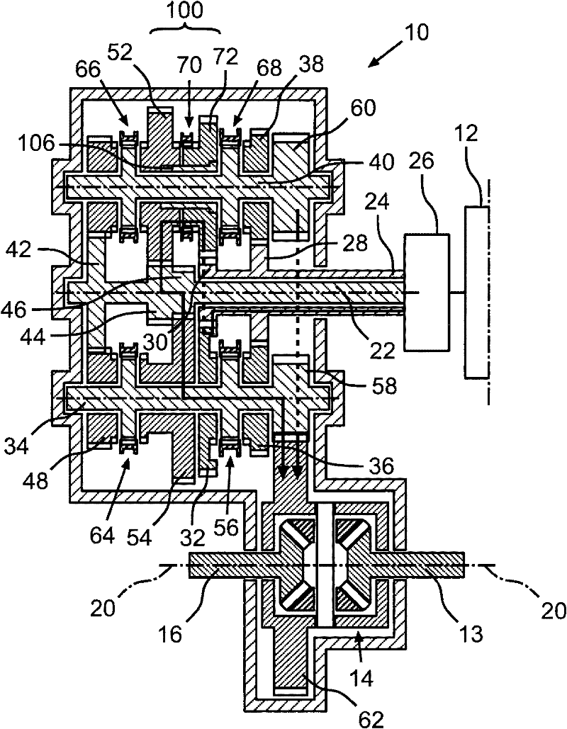 Switchable double gear wheel for a double clutch transmission, and double clutch transmission