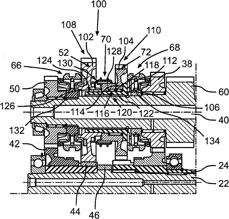 Switchable double gear wheel for a double clutch transmission, and double clutch transmission