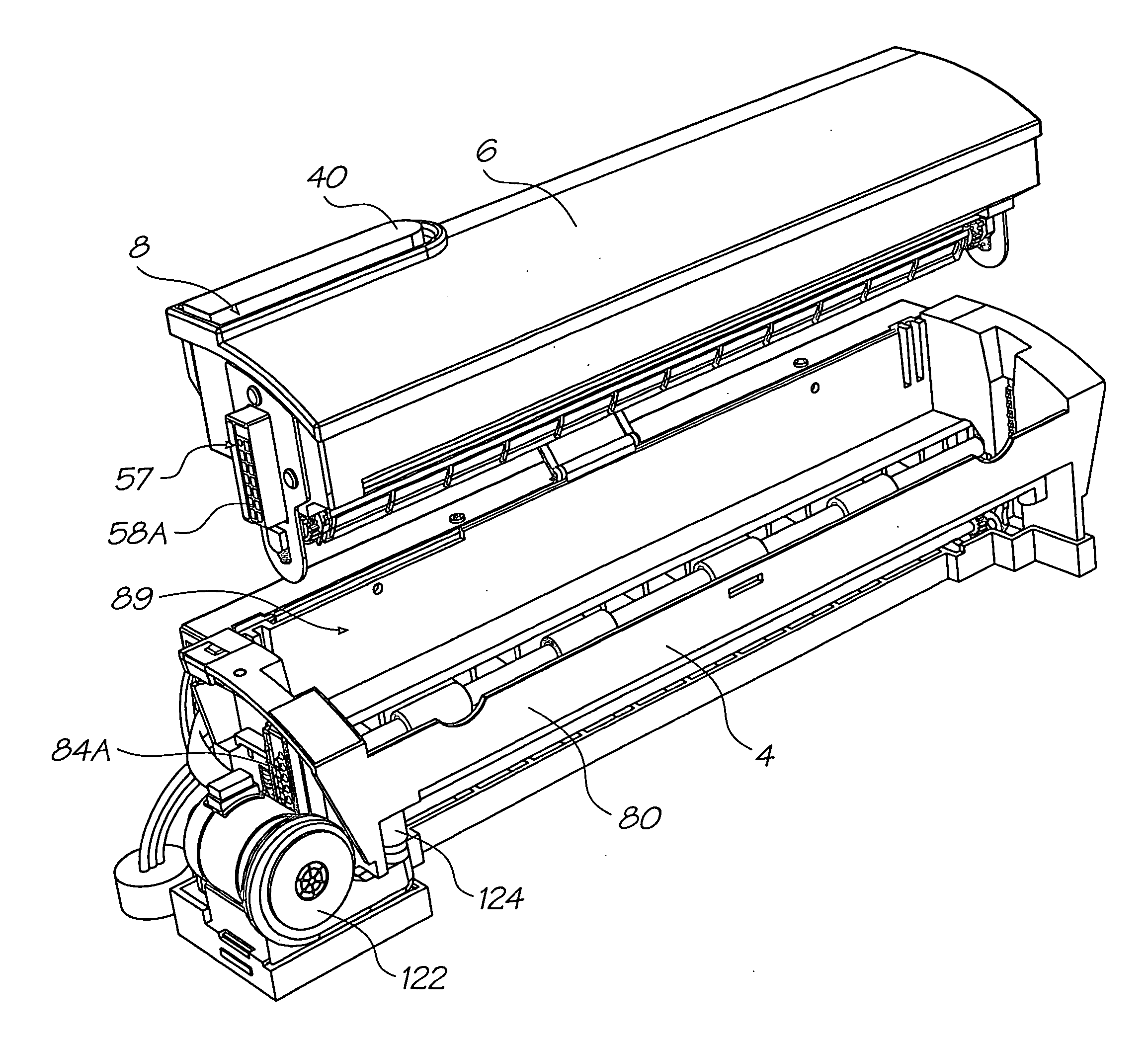 Inkjet printer cartridge with pagewidth printhead