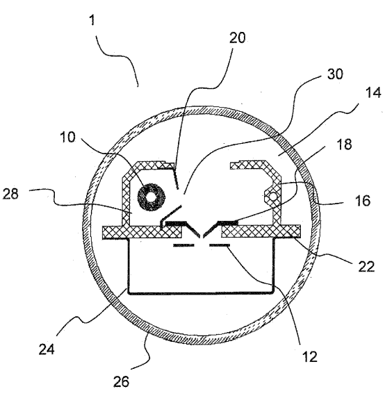 Deuterium lamp with shell base made of insulated material