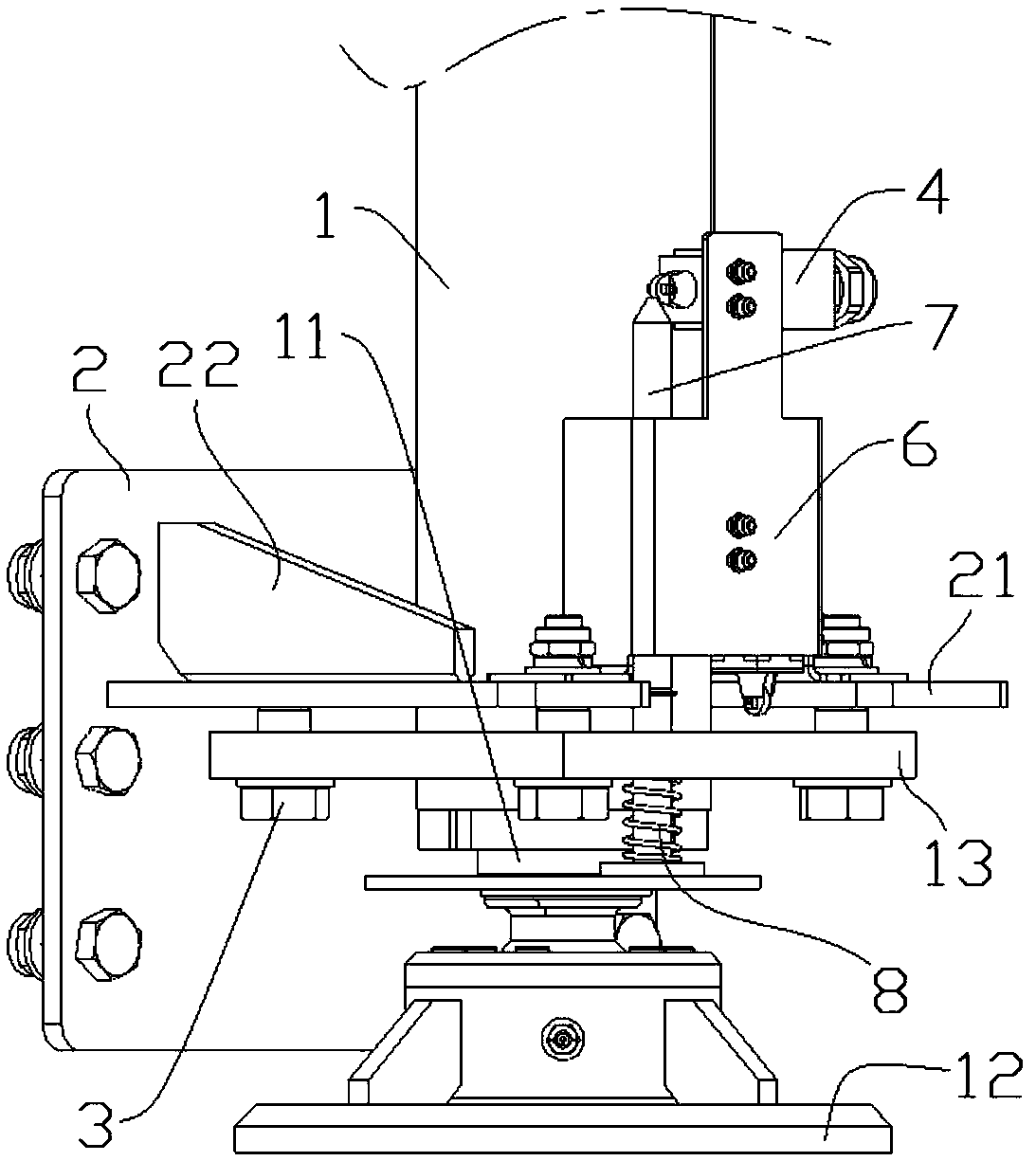 Supporting leg applying limit switch