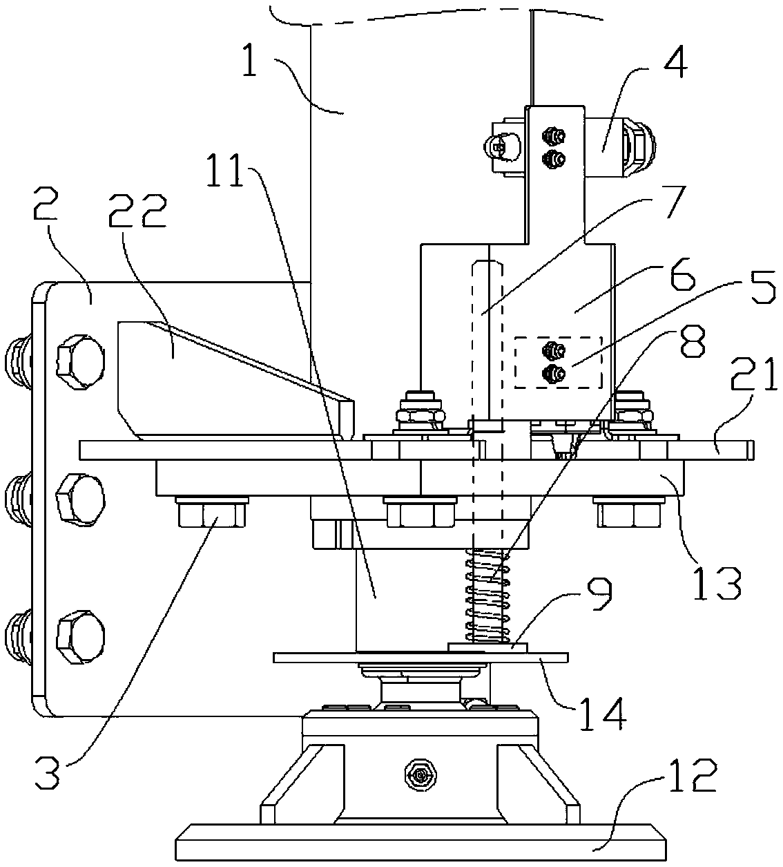 Supporting leg applying limit switch